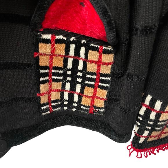 Vintage Jack B Quick Button Front Designer Plaid Collared Sweater Womens Medium - Picture 3 of 7